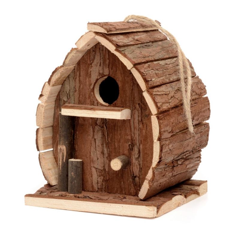 Wooden/Bark Bird Nesting House