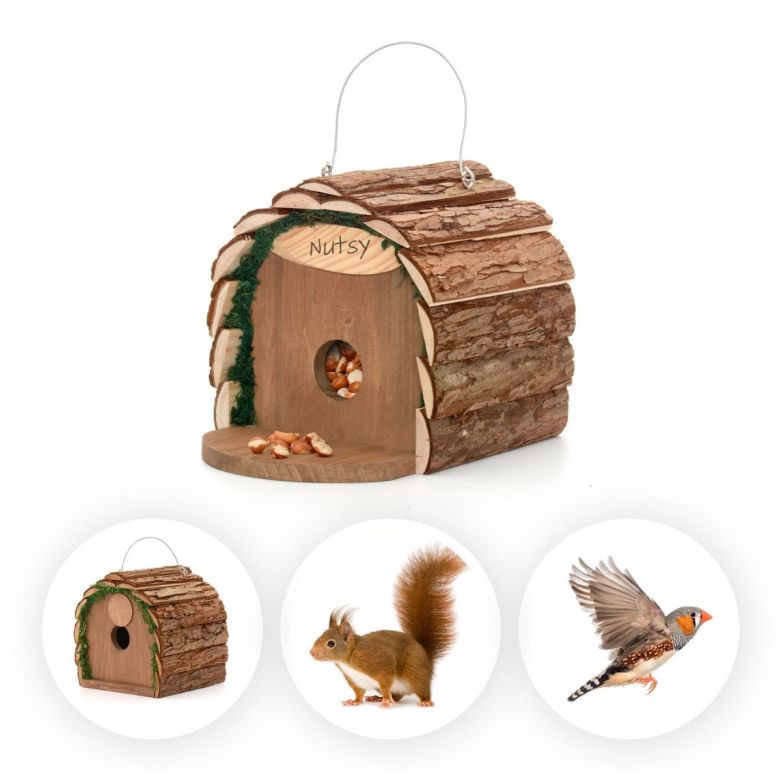 Wooden Squirrel Feeder or Bird Nesting House