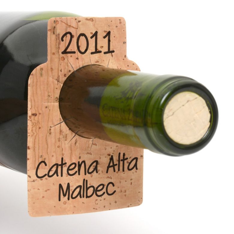 Bar Amigos Cork Wine Tag on a Bottle of Catena Alta Malbec