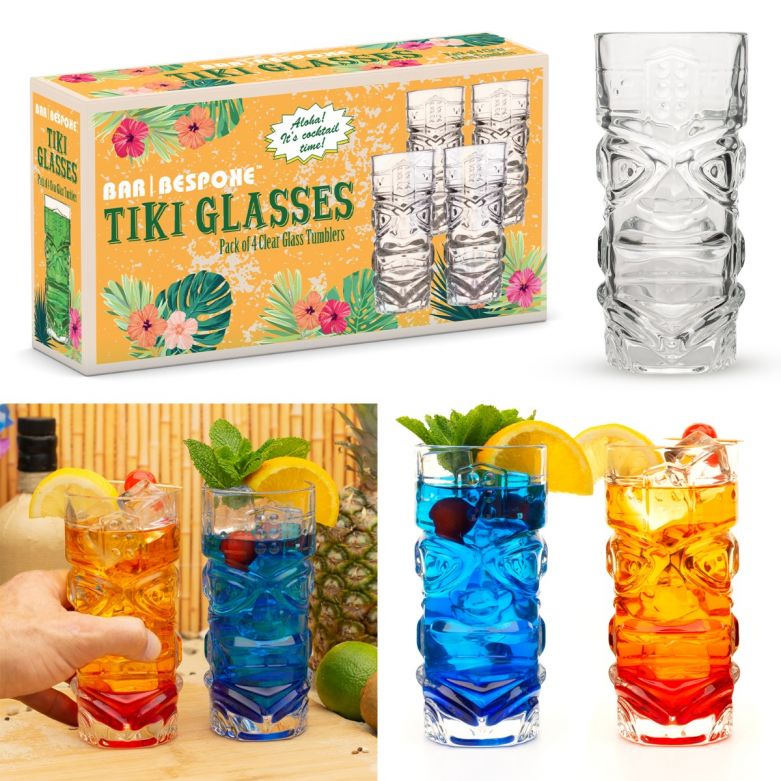 Bar Bespoke Clear Tiki Glasses (450ml) (Set of 4)