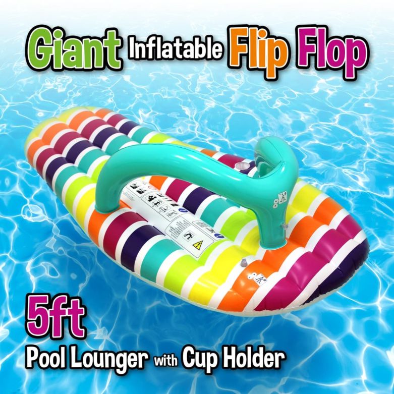 Giant Inflatable Flip Flop Lounger (Stripe) (5ft)