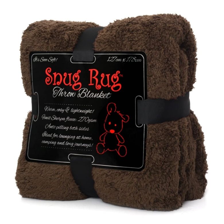 Snug-Rug Sherpa Throw Blanket (Chocolate)