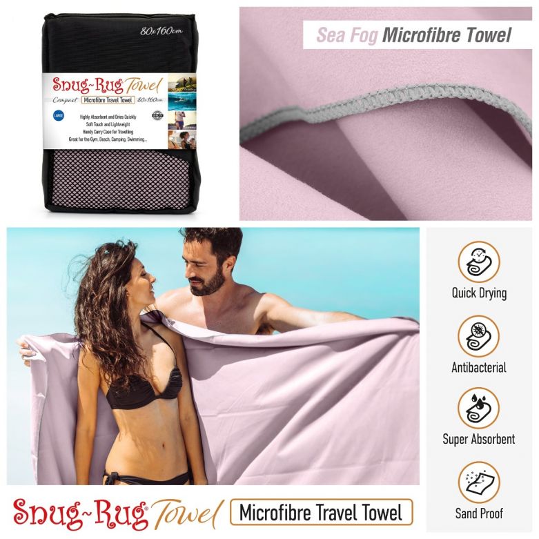 Snug-Rug Microfibre Towel (Large) (Sea Fog Mauve)