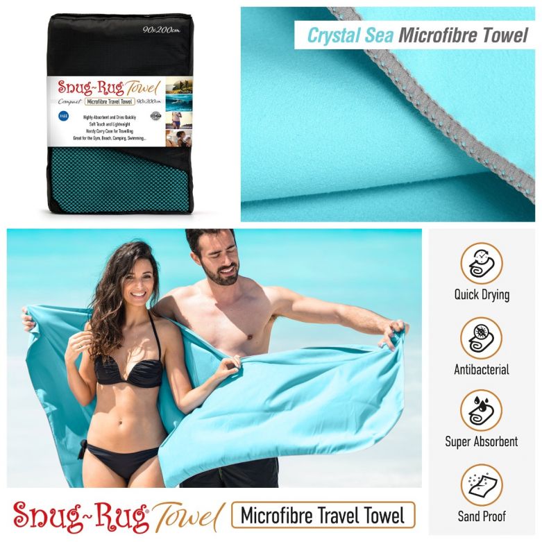 Snug-Rug Microfibre Towel (X-Large) (Crystal Sea Blue)