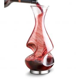 Final Touch Glass Conundrum Decanter Aerating Red Wine as It Is Being Filled