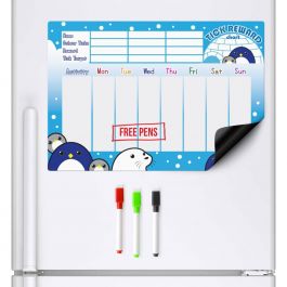 Penguin & Friends Reward Chart & Dry Wipe Pens (A3 Magnetic Fridge Board)