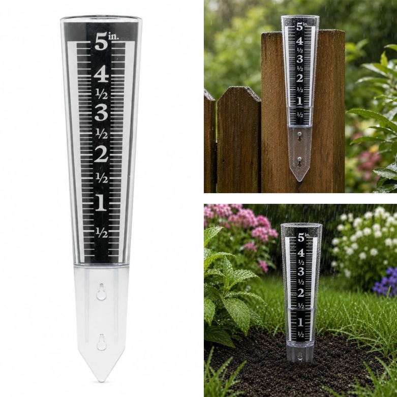 Small Wall Mounted Plastic Rain Gauge (130mm Capacity)