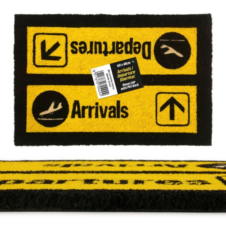 'Arrivals & Departures' Novelty Doormat (60 x 40cm)