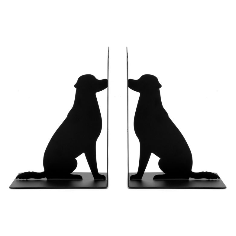 Set of 2 Metal Bookends - Dog at the Gate