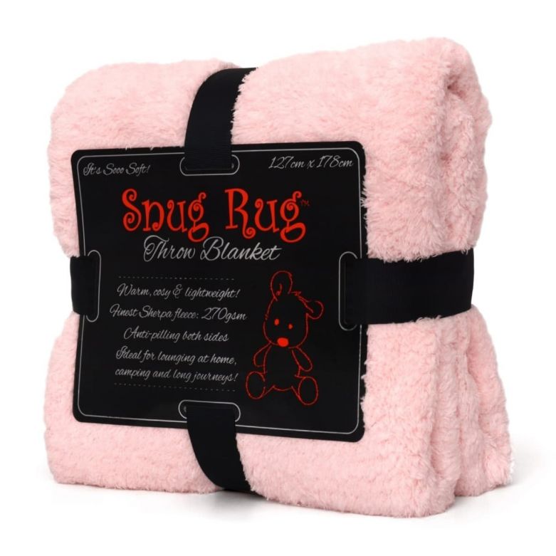 Snug-Rug Sherpa Throw Blanket (Pink Quartz)