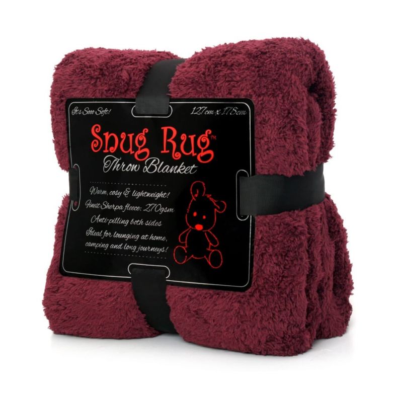Snug-Rug Sherpa Throw Blanket (Plum)