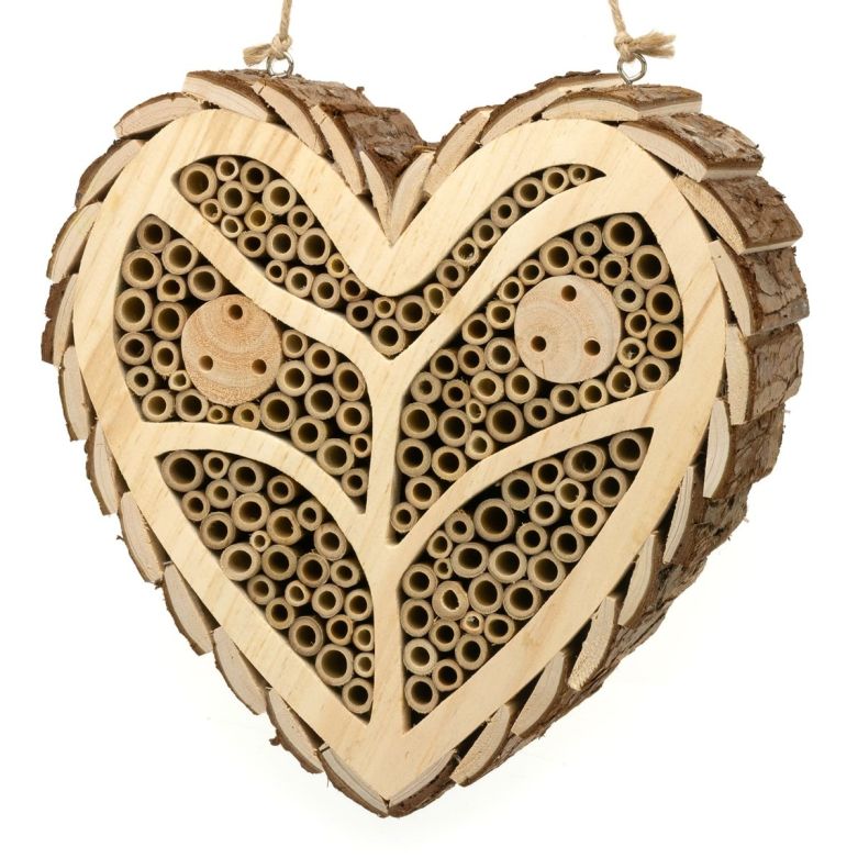 Heart Insect Bee House – Hanging Wooden Garden Bug Hotel