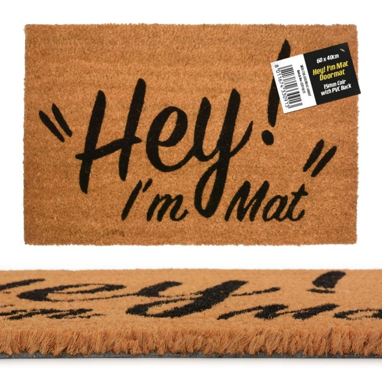 'Hey I'm Mat' Novelty Doormat (60 x 40cm)