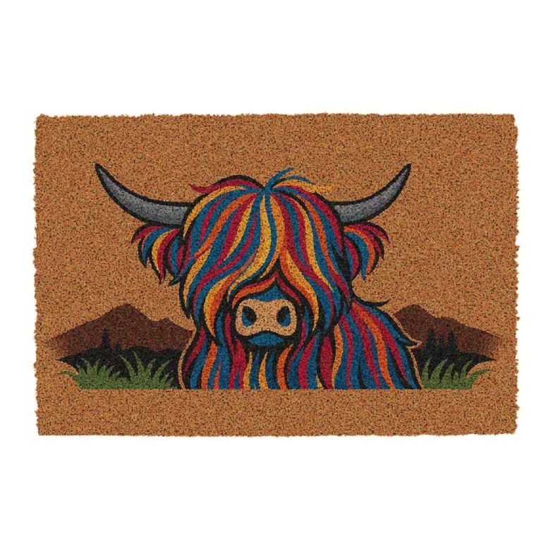 Highland Cow Novelty Doormat 60 x 40cm
