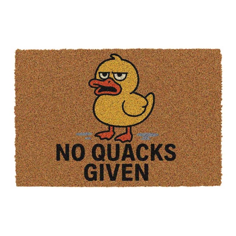 No Quacks Given Duck Novelty Doormat 60 x 40cm