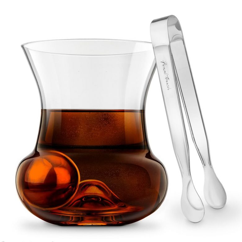 Final Touch 450ml Rum Roller with Steel Chilling Ball & Tongs