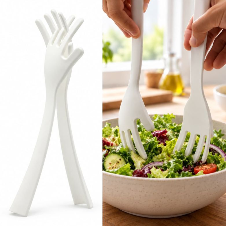 Thanks Giving Salad Server | Pair of Hands (White)