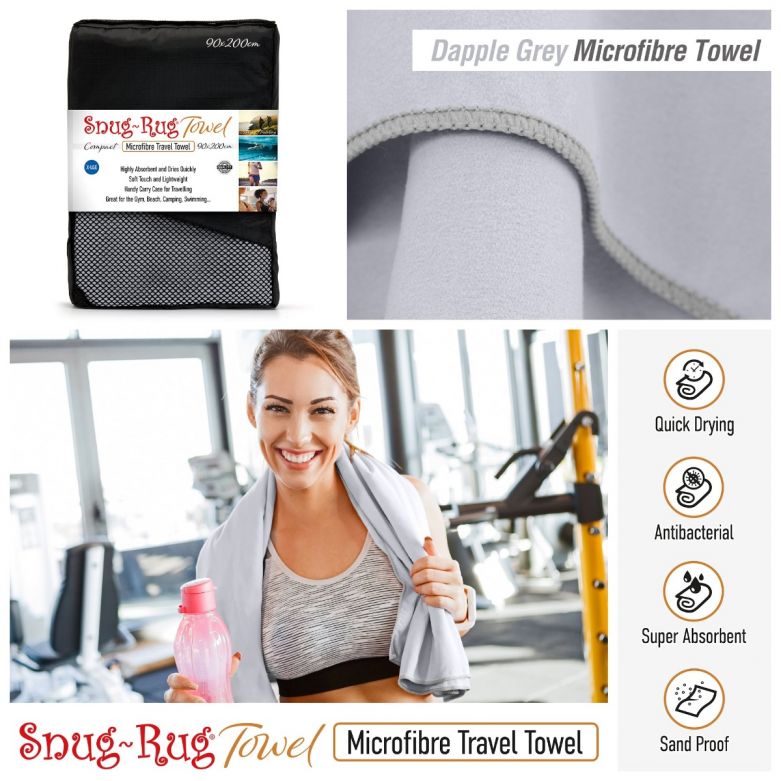 Snug-Rug Microfibre Towel (X-Large) (Dapple Grey)