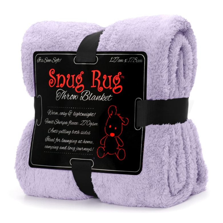 Snug-Rug Sherpa Throw Blanket (Lavender)