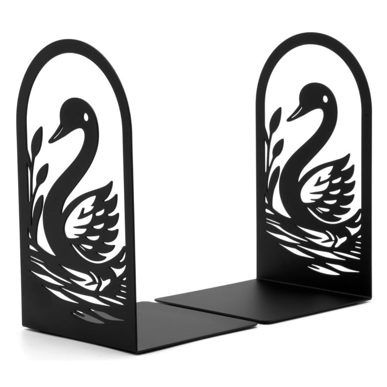 Set of 2 Metal Bookends - Swan