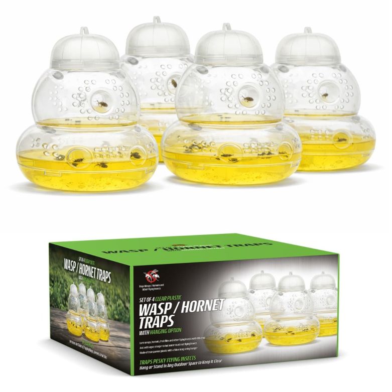 Wasp / Hornet Traps (Pack of 4) Outdoor Honey Pot Catchers