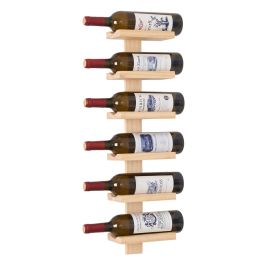 6 Bottle Vertical Wooden Wine Rack - Pine (75cm)