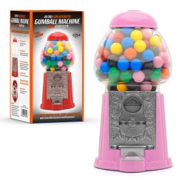 retro pink coin operated gumball machine sweet dispenser