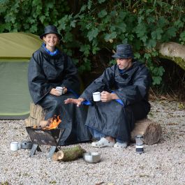 Blue Snug-Rug Outdoor Blanket with Sleeves