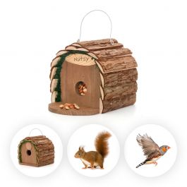 Wooden Squirrel Feeder or Bird Nesting House