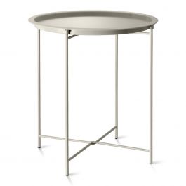 Clay Foldable Steel Outdoor Bistro Table with Removable Tray