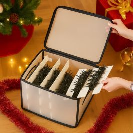 Christmas Storage Box for Lights, Tinsel, Baubles - 32 x 25 x 25cm