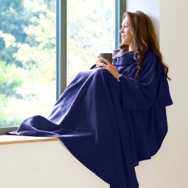 Snug-Rug Cosy Blanket with Sleeves (Navy)