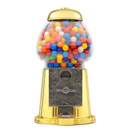 retro chrome gold coin operated gumball machine sweet dispenser