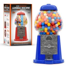 retro blue coin operated gumball machine sweet dispenser