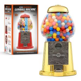 retro chrome gold coin operated gumball machine sweet dispenser