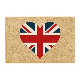 'Heart Shaped Union Jack' Novelty Doormat (60 x 40cm)