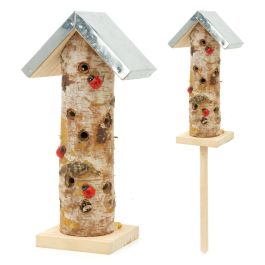 Ladybird Tower with Ground Spike – Wooden Garden Insect House