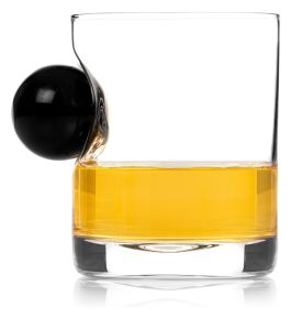 Pool Ball Tumbler Glass with Embedded No. 8 Pool Ball (350 ml)