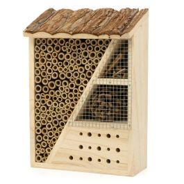 Rectangle Insect House (Medium) Wooden with Bamboo & Bark