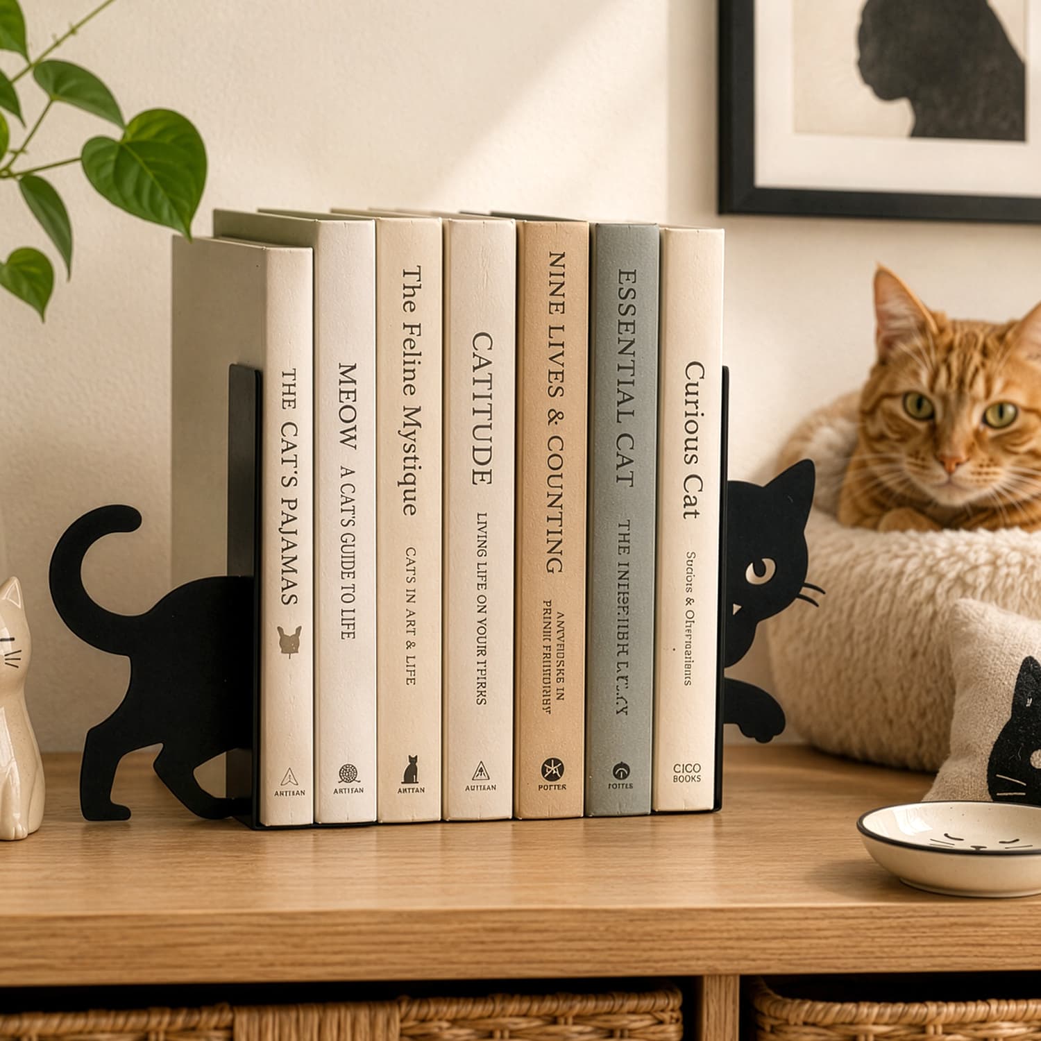 Hidden Cat bookends